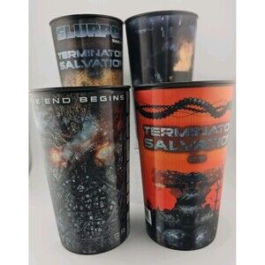 Terminator Salvation 7-Eleven 7-11 2009 Movie Slurpee Lenticular Cup Set 4/22oz